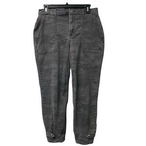 Express Women’s Camo Cropped Straight High Rise Stretch Cargo Pants Size 6